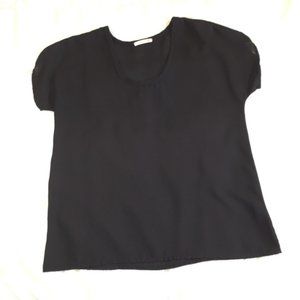 SOPRANO Wrinkle-free Short Sleeve Black Tee Shirt | Size XS